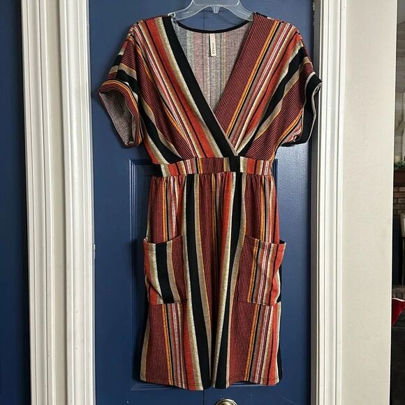 Gilli‎ Striped Faux Wrap Dress Size S - Picture 1 of 6